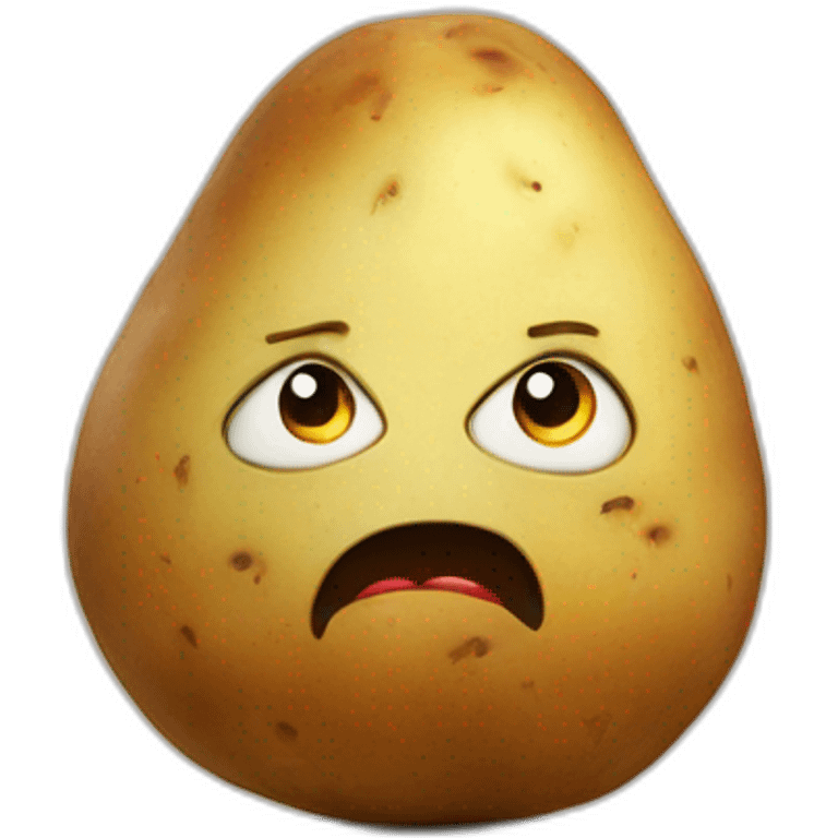 potato with an angry face emoji