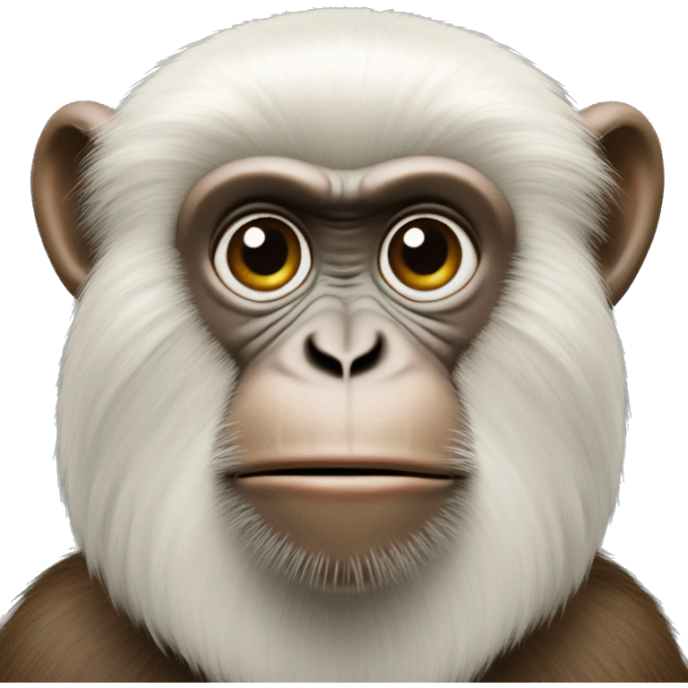 Monkey Ukrainian  crested head, long whiskers  emoji