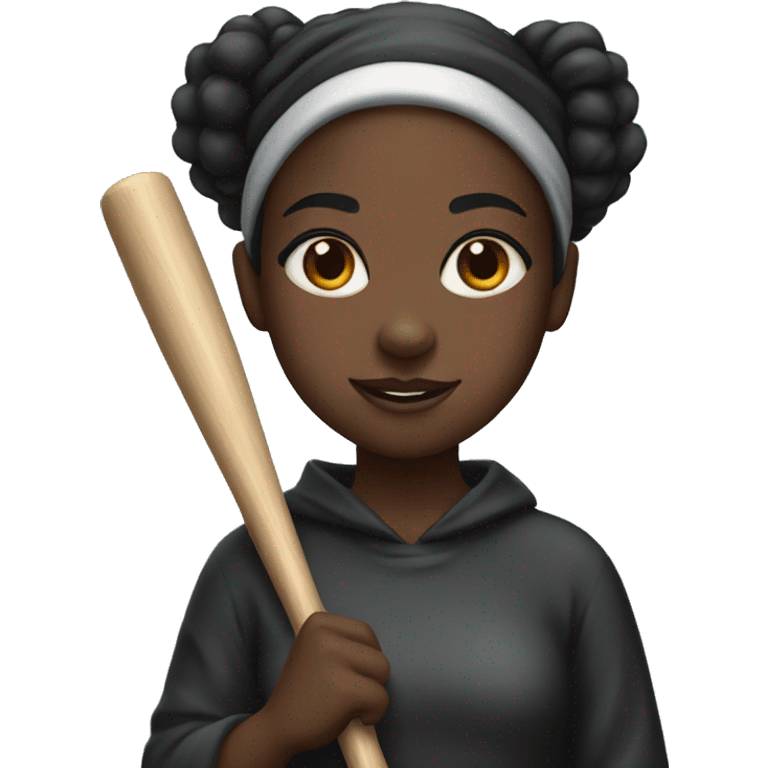 Black girl with a bat emoji