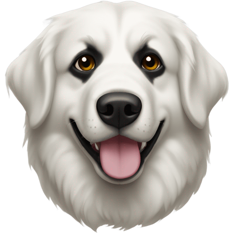 Great Pyrenees with black mask on eyes emoji