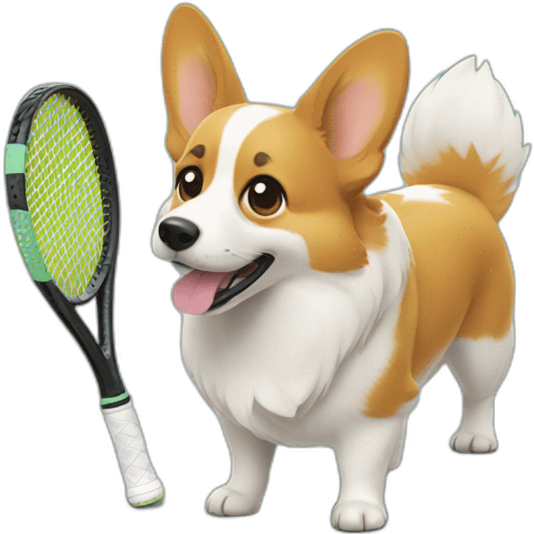 Corgi tennis racquet emoji