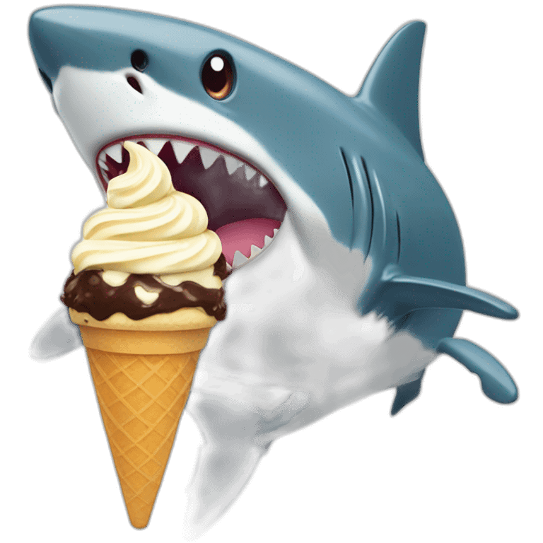 Shark eating ice cream  emoji