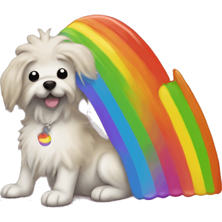 furry dog pooping rainbow poops emoji