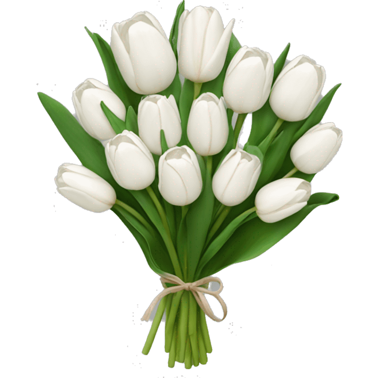 white tulip bouquet  emoji