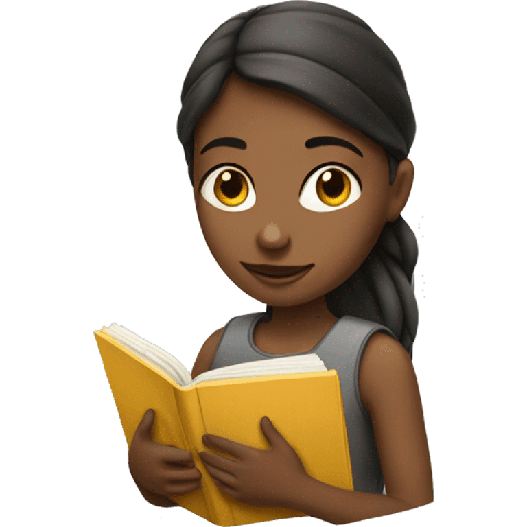 Girl with notebook with book emoji