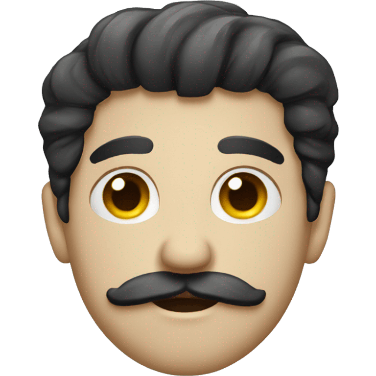 human face with dark hair and a moustache emoji