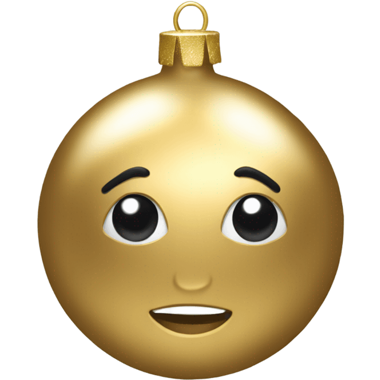 A metallic Christmas gold ornament emoji