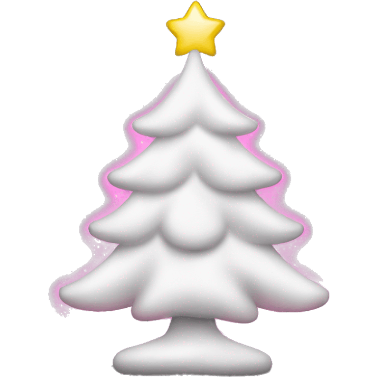 White Christmas tree with pink lights emoji