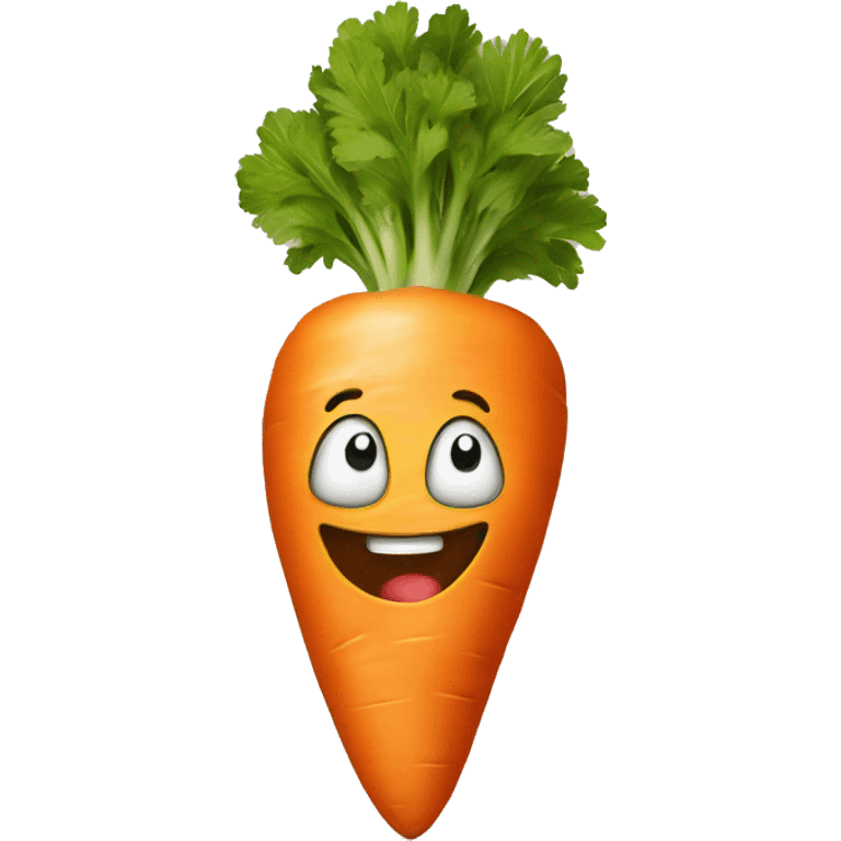 carrot with happy face emoji