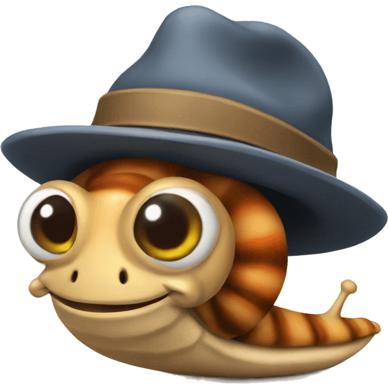 snail wearing hat emoji