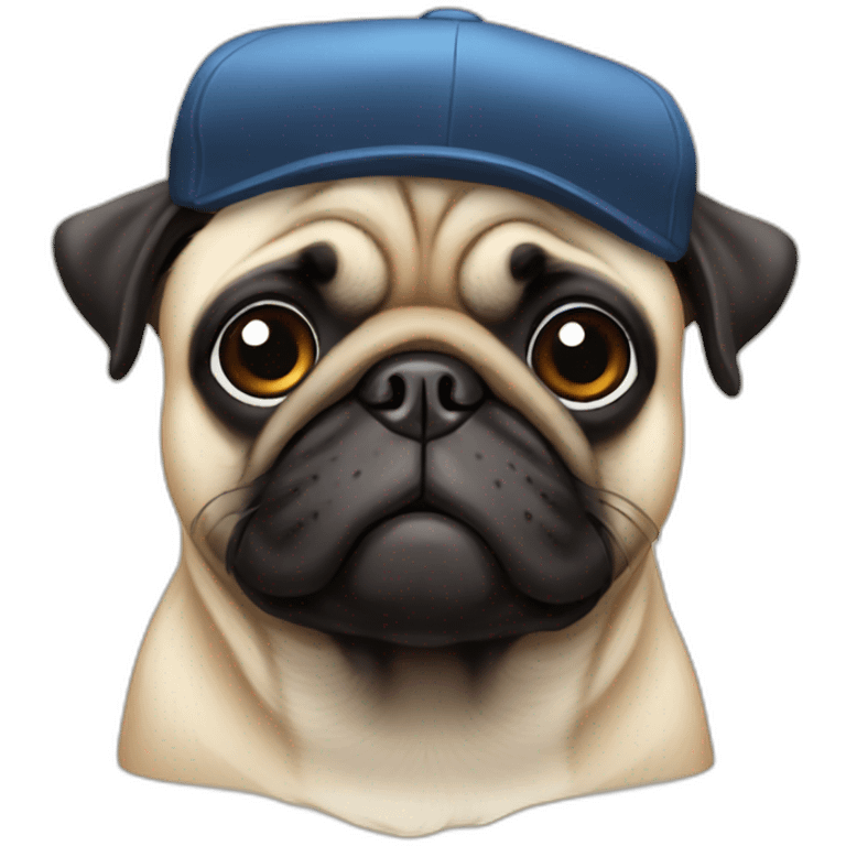 Pug with cap emoji