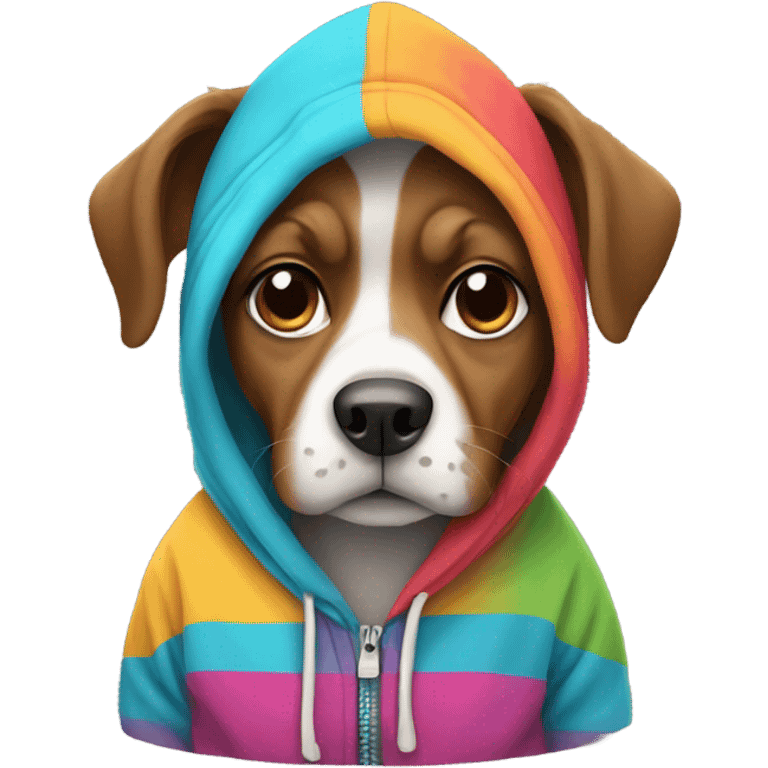 Dog wearing a hoodie  emoji