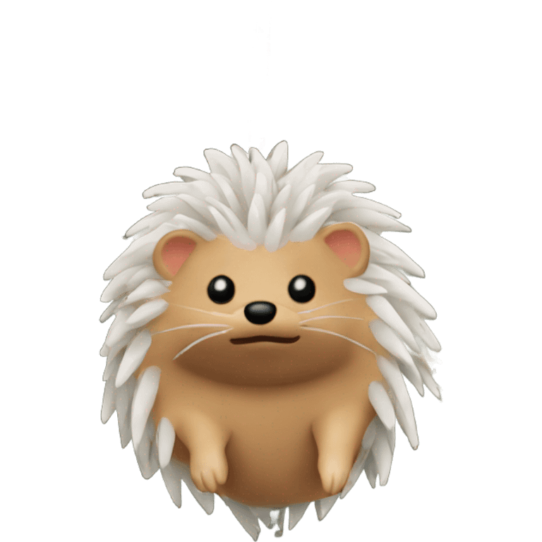 Hedgehog ornament hanging on a Christmas tree emoji