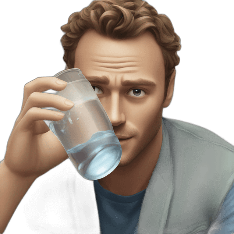 Kerem bursin drinking water emoji