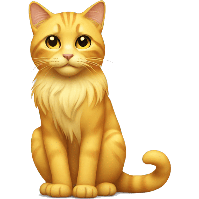 long hair yellow cat emoji