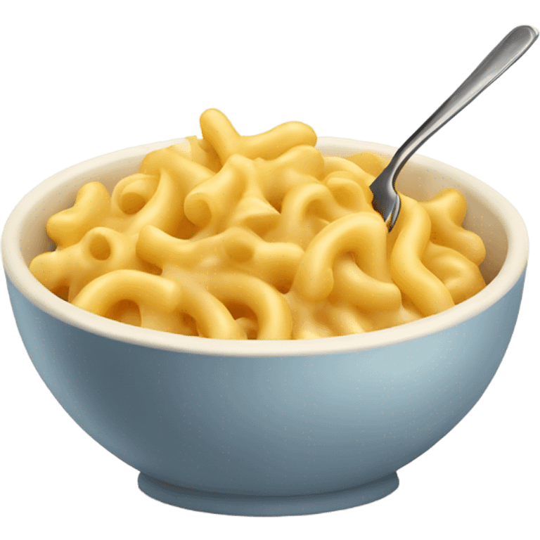 Bowl of Macaroni and Cheese with a fork in it emoji