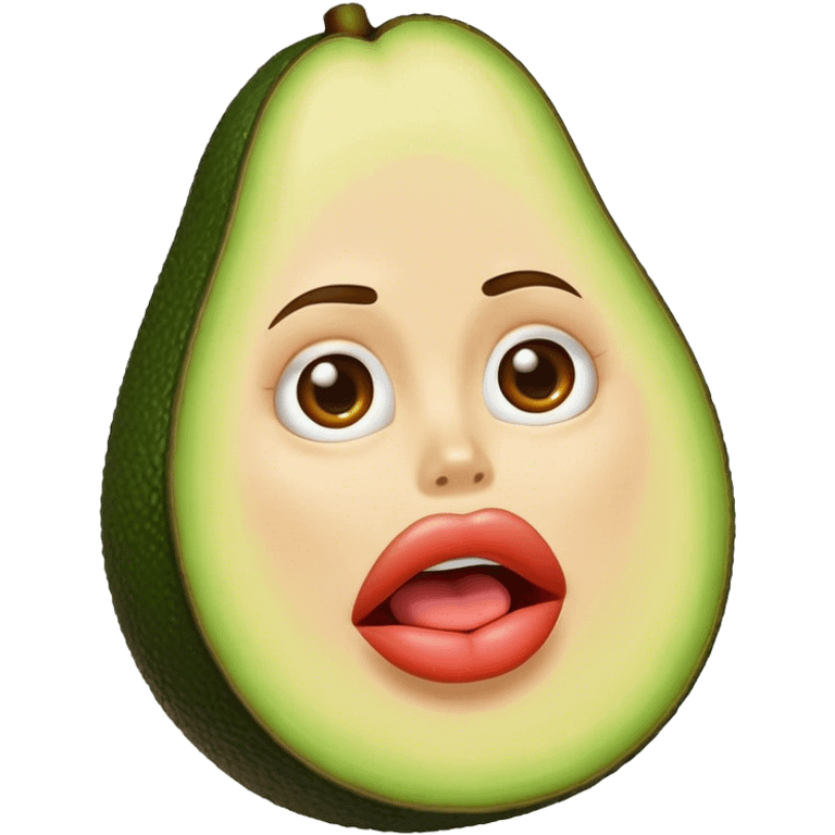 Avocado with big lips emoji