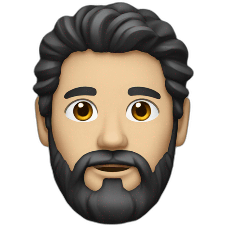 A white man with black hair and beard, holding sandals emoji