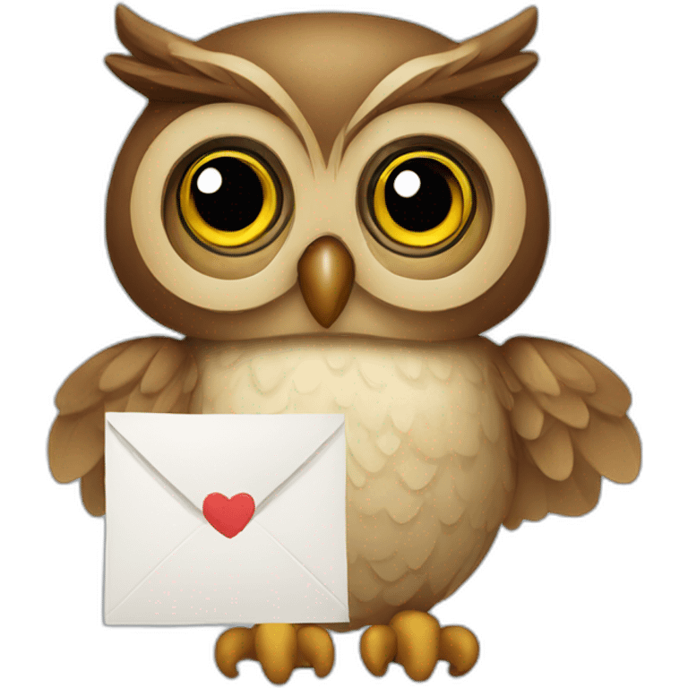 Owl with letter emoji