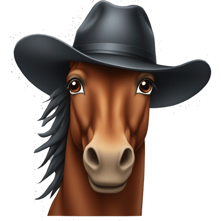 Cavallo rosso con cappello emoji