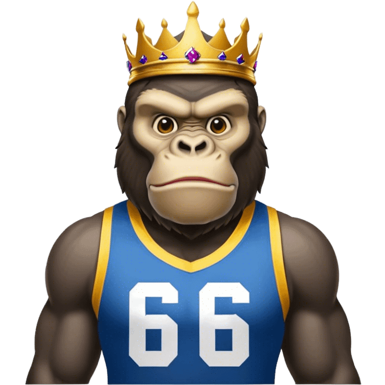 king kong  wearing afl eagles sleeveless jersey blue and yellow  emoji