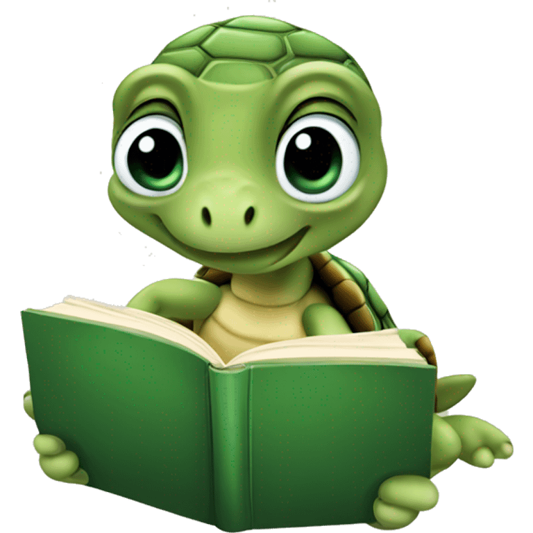 Turtle read book emoji