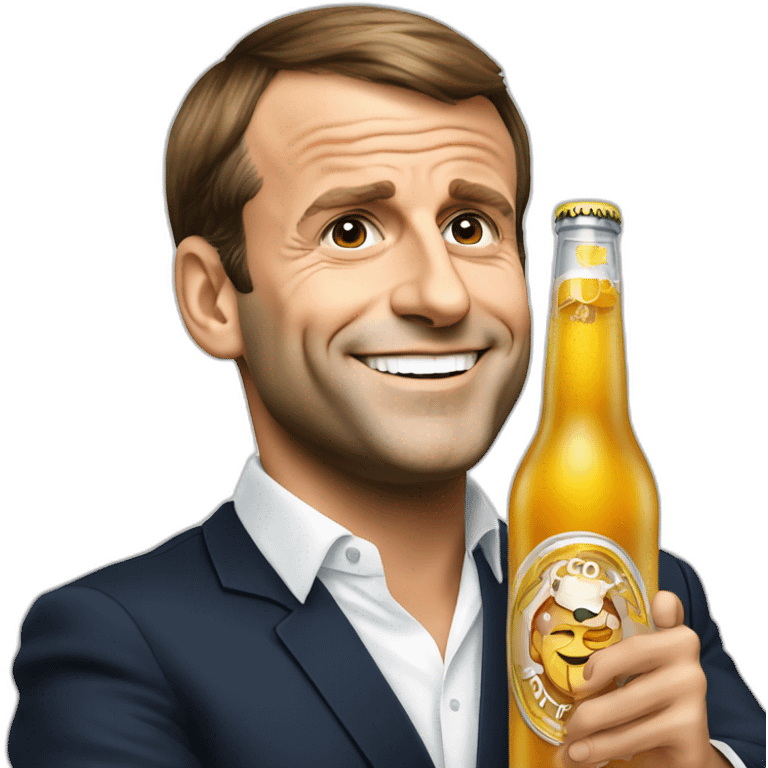 Emmanuel Macron drink beer emoji