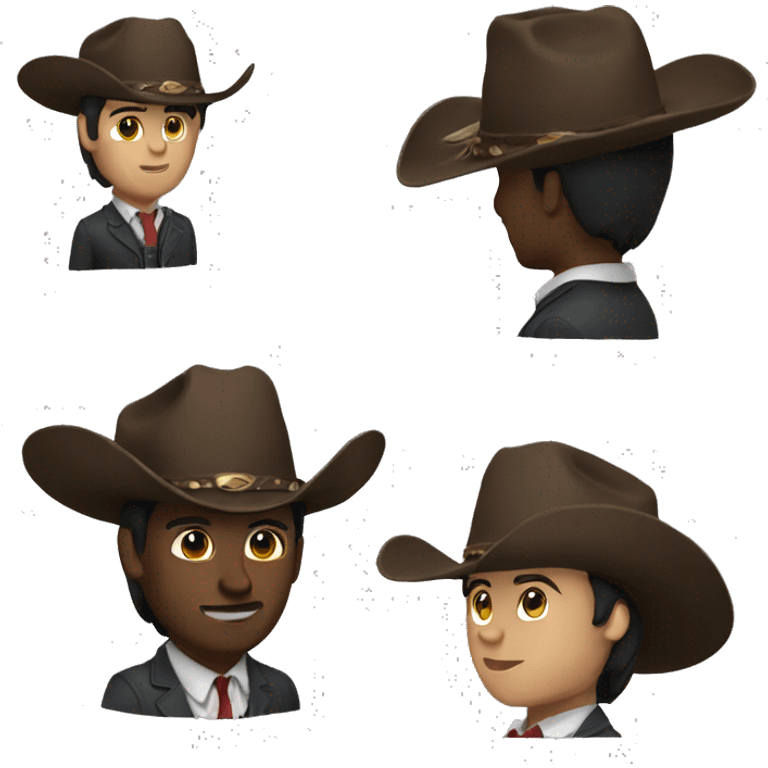 Brunette cowboy in a suit emoji