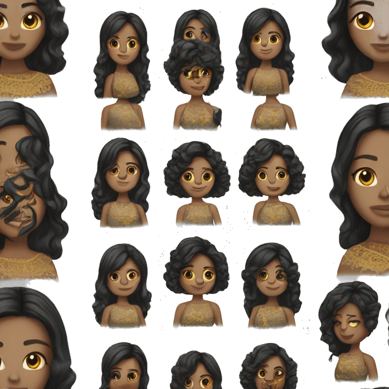 Mexican female black hair emoji