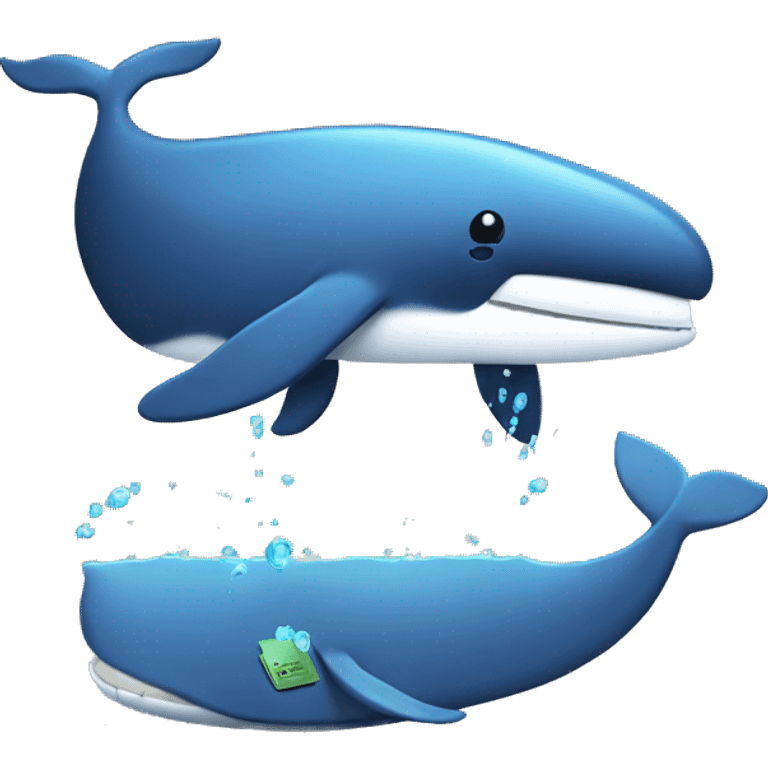 Whale with floppy disk emoji