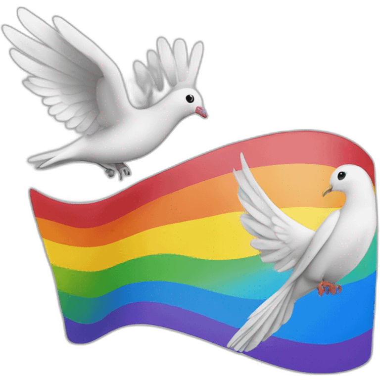 Israel flag and rainbow dove of peace emoji