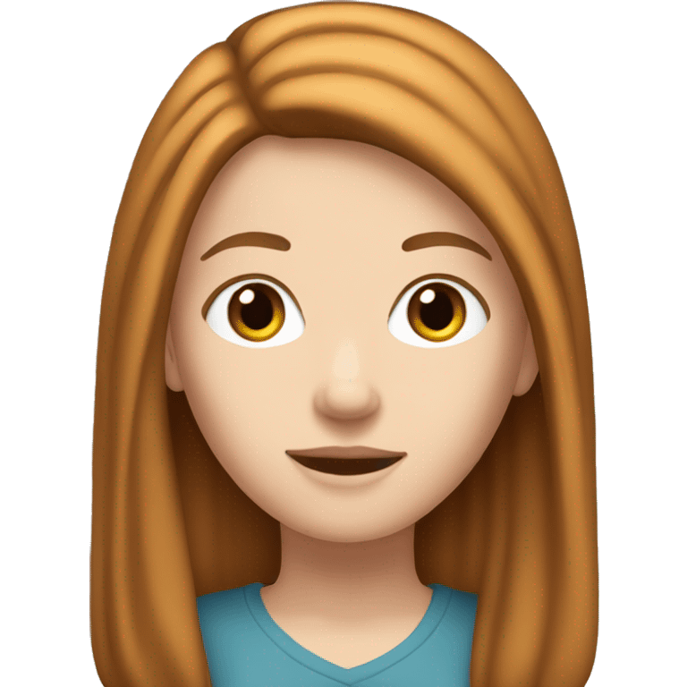 White girl with brown-ginger straight hair  emoji