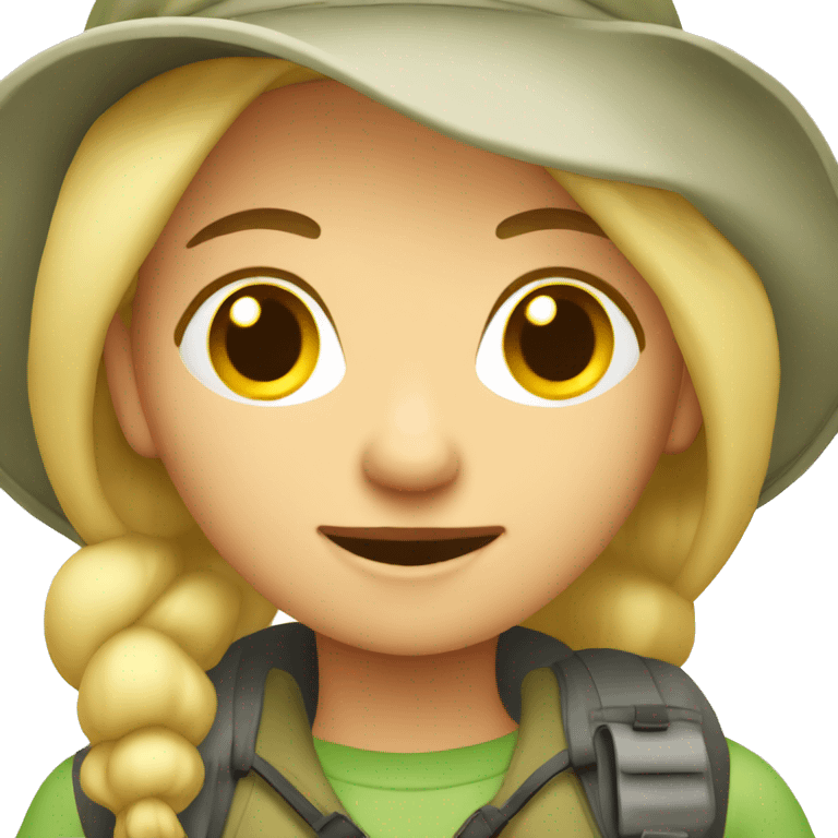 Cute  blonde hiking woman emoji