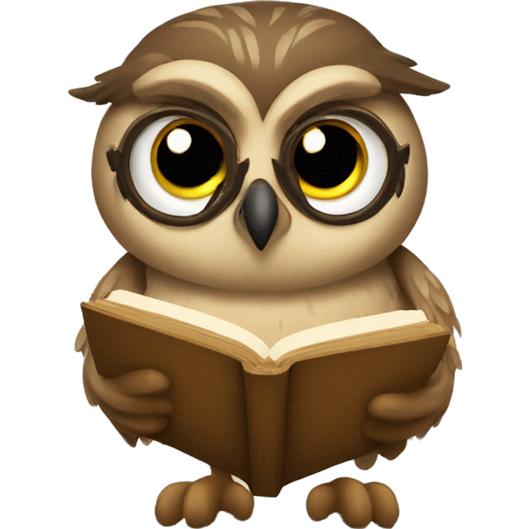 Owl reading emoji