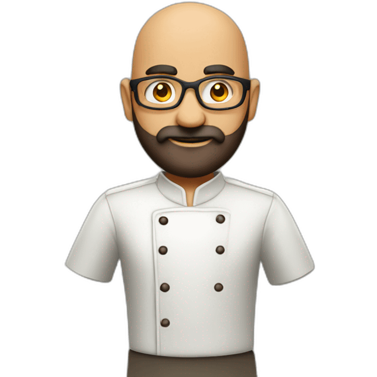 Bald long bearded Indian masterchef glasses emoji