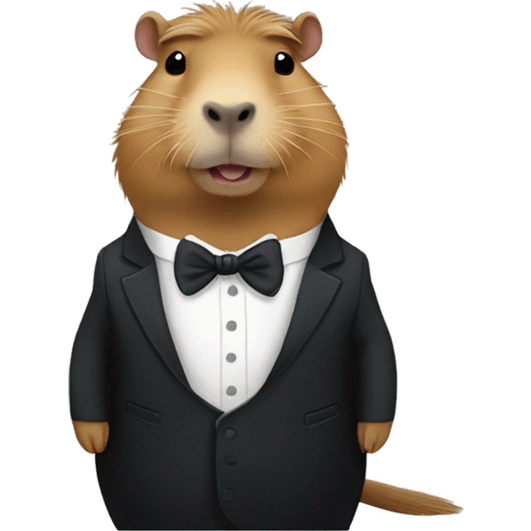 Capybara wearing a tuxedo  emoji