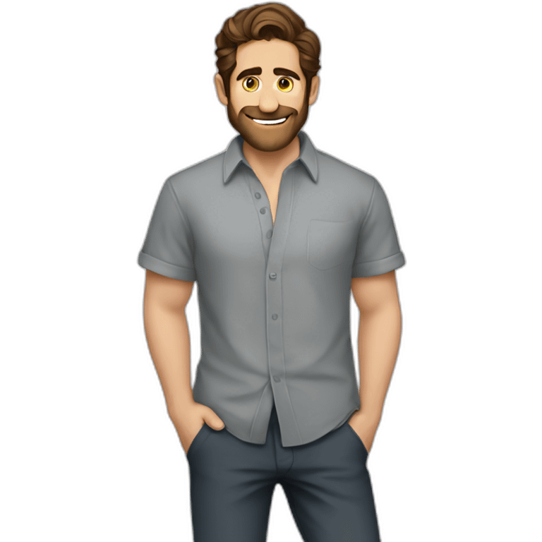 jake gyllenhaal cartoon wearing shirt emoji