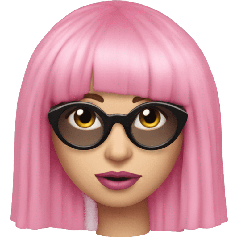 lady gaga cheveux rose flou emoji