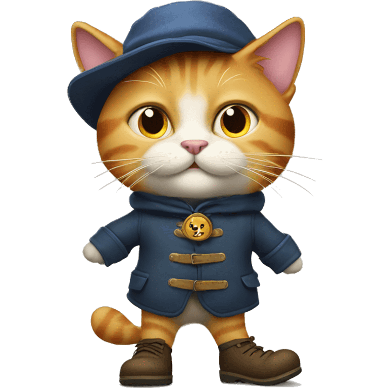 Puss in Boots standing in two legs wearing cap and boots emoji