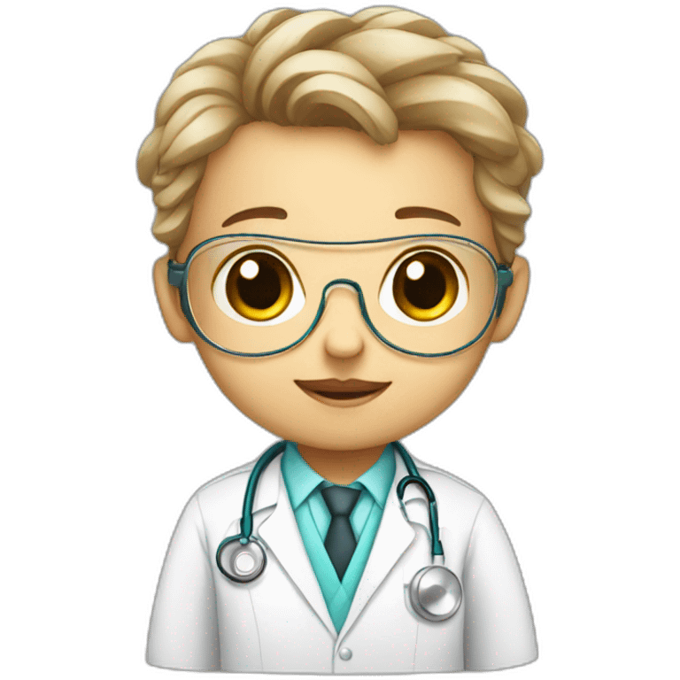 Baby doctor with glass emoji