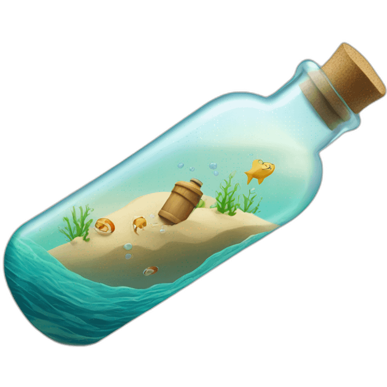 Message in a bottle ocean emoji