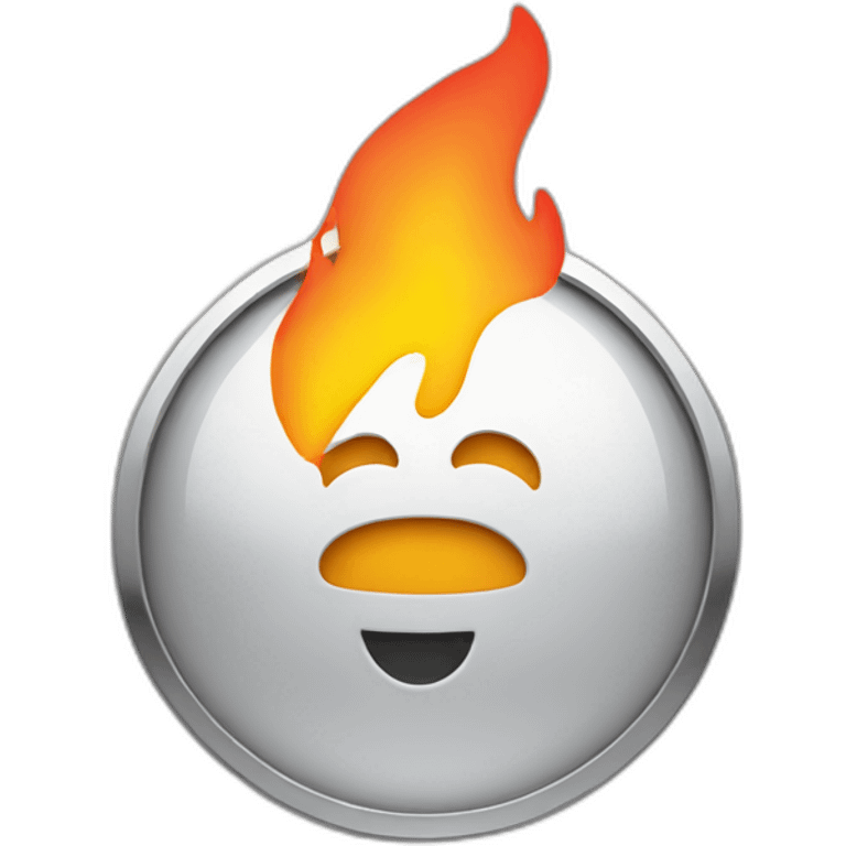 chrome logo on fire emoji