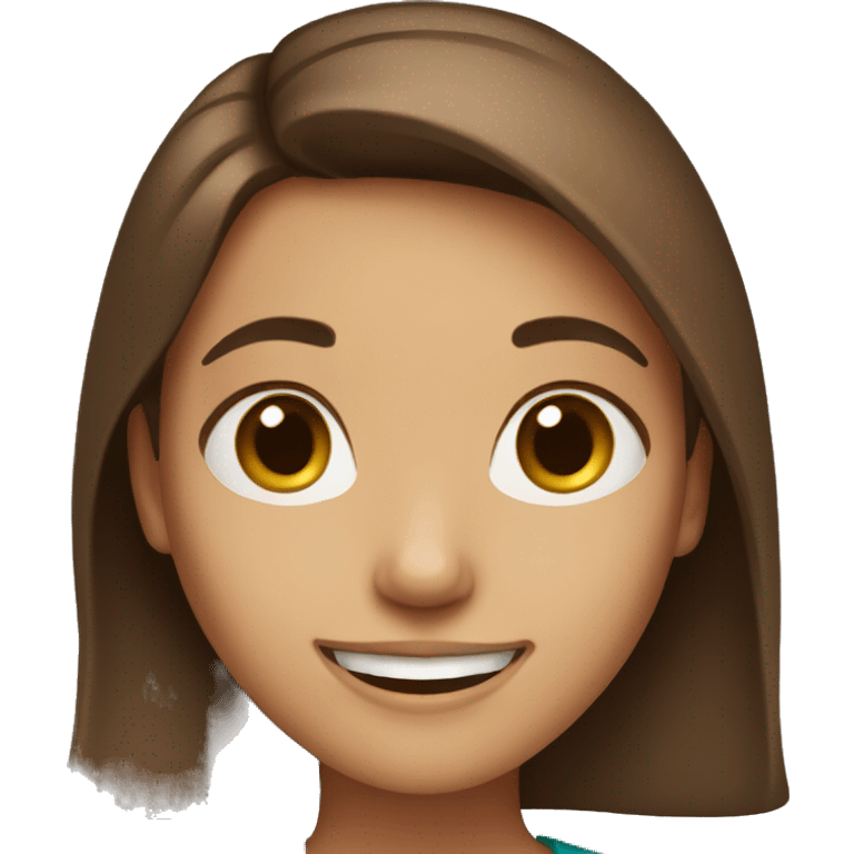 smiling girl with brown hair emoji