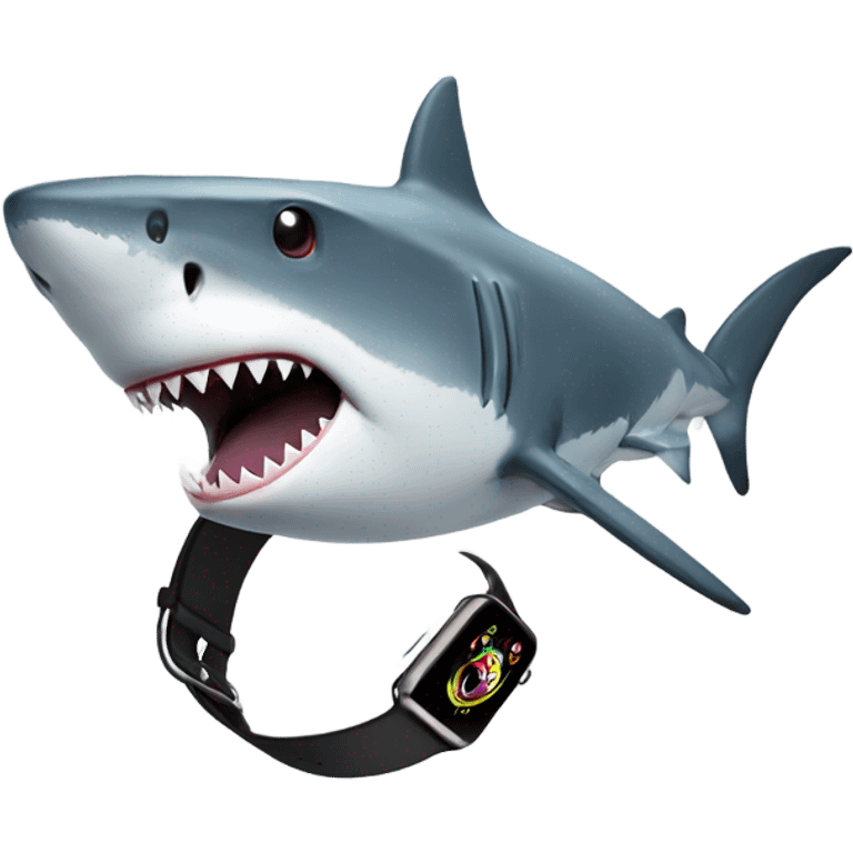 Shark with a Apple Watch emoji