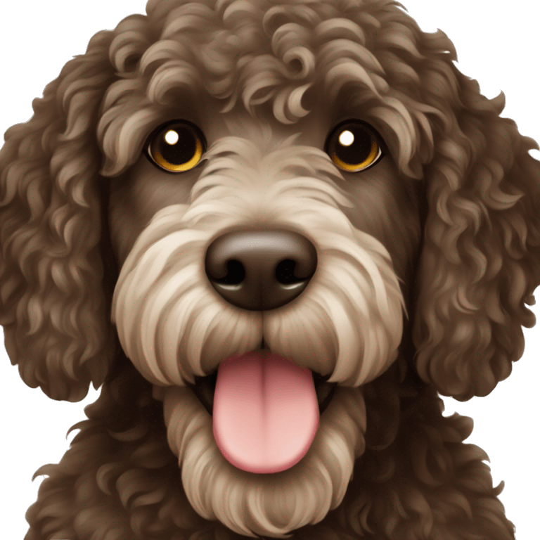 Dark brown labradoodle emoji