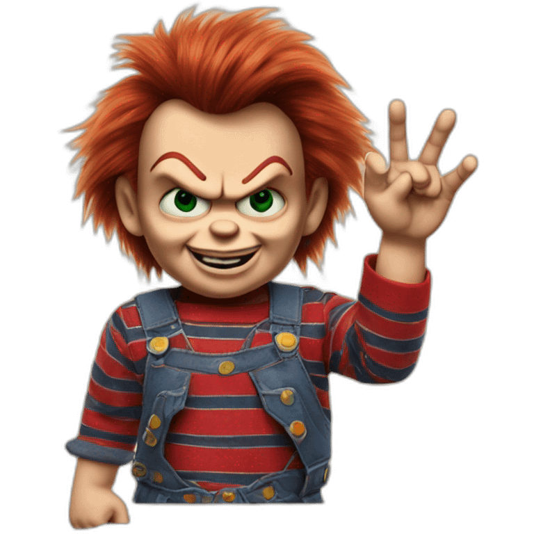 Chucky gang sign emoji