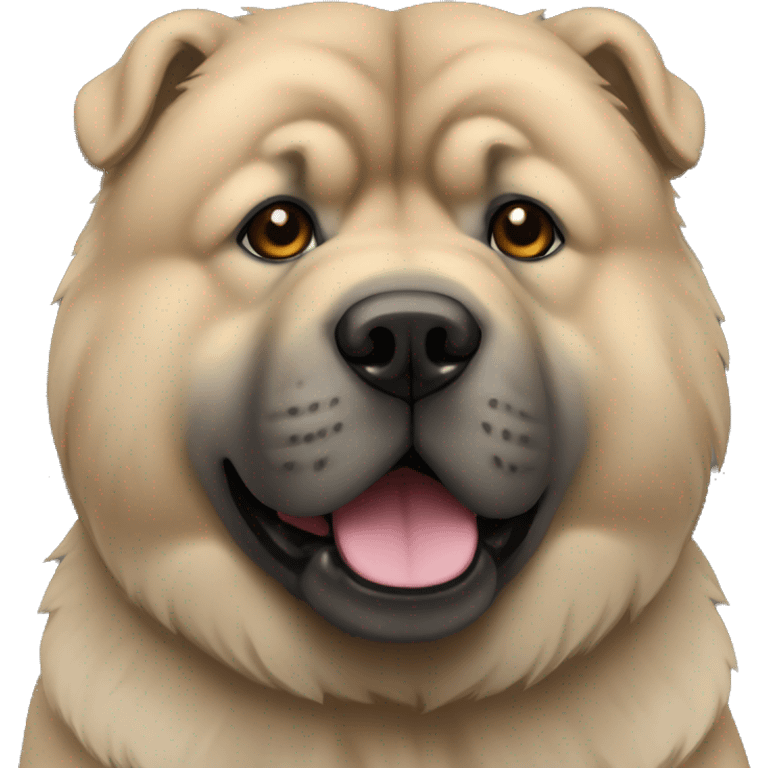 Beige grey chow-chow black muzzle emoji