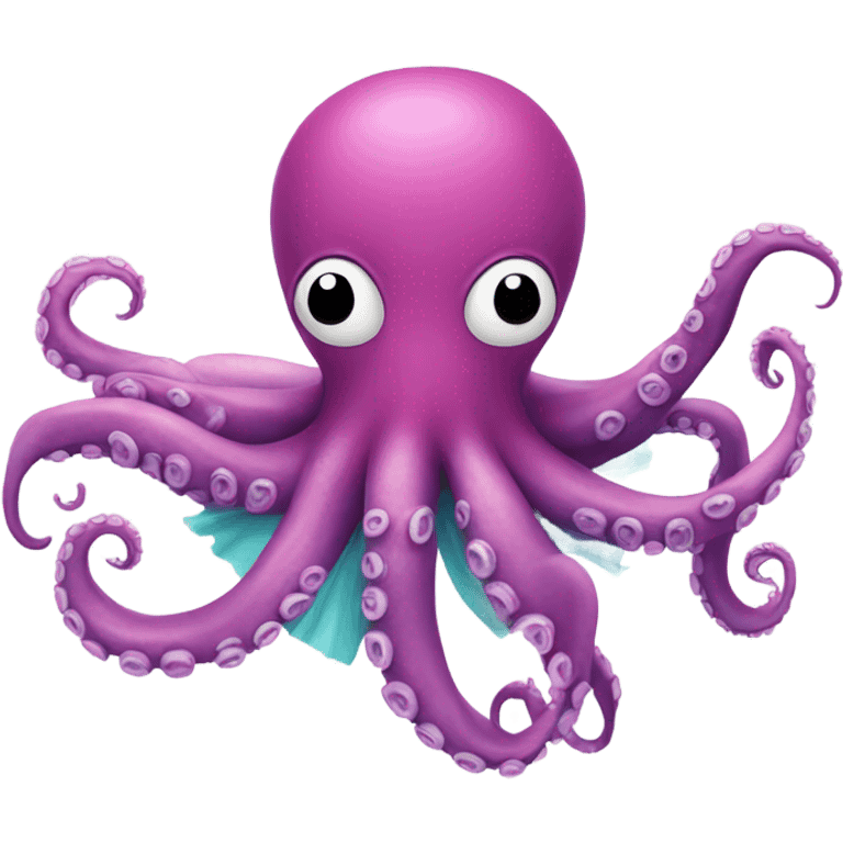 An octopus in a tutu emoji