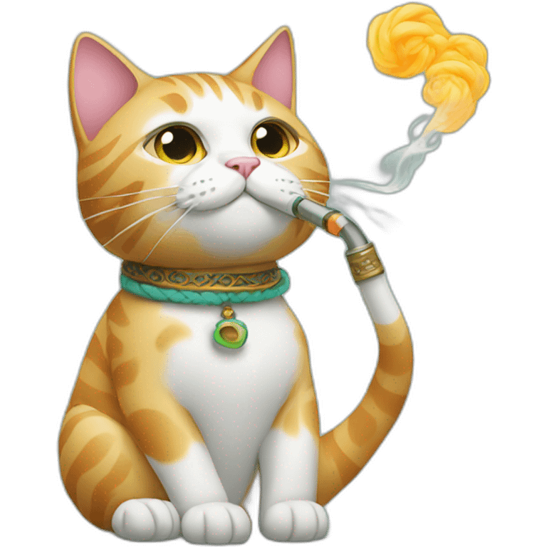 cat with hookah emoji