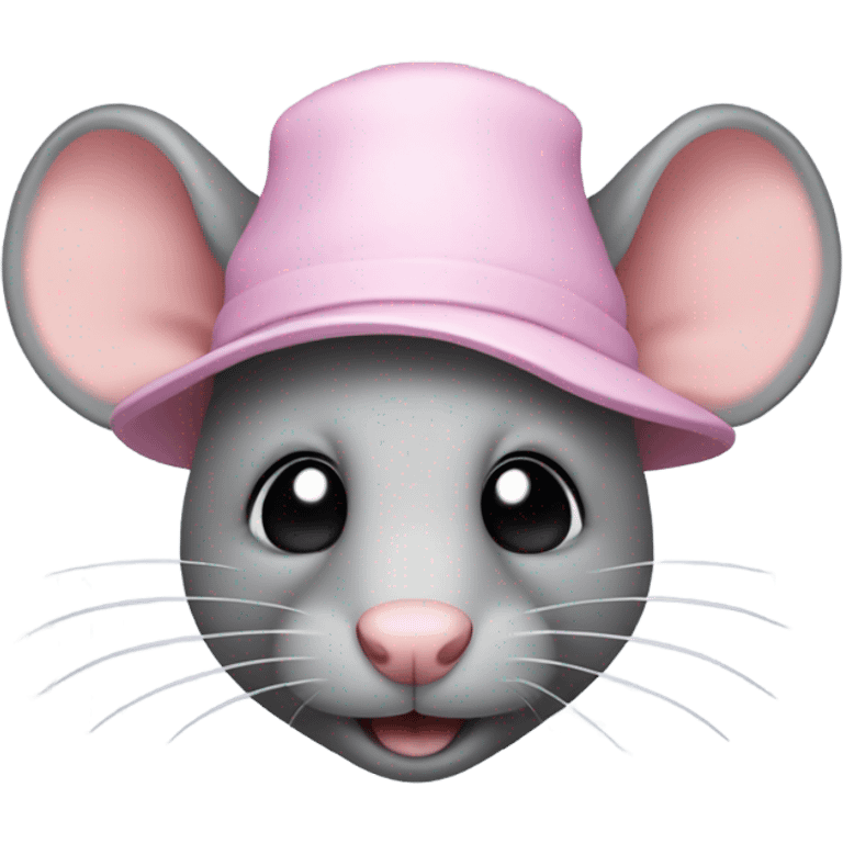 rat wearing a pink hat emoji